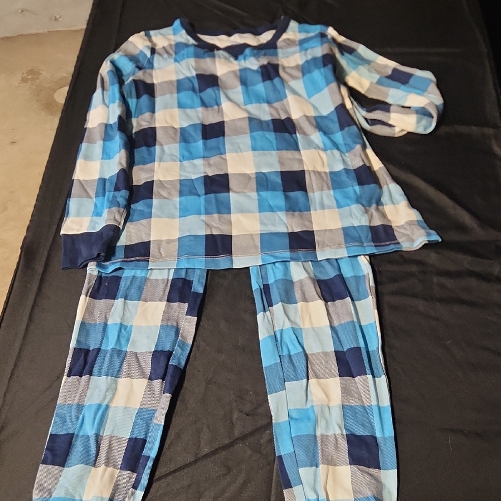 Blue and White Checkered Kids Pajamas